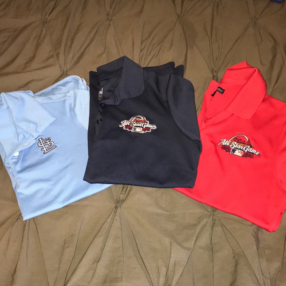 3 ladies’ dry fit St. Louis Cardinals sport polos